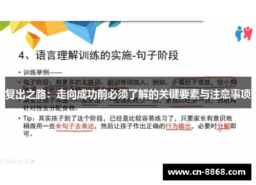 复出之路：走向成功前必须了解的关键要素与注意事项