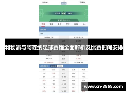 利物浦与阿森纳足球赛程全面解析及比赛时间安排